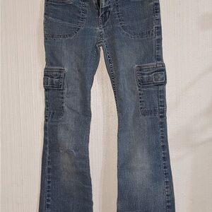 Women's Blue Cargo Jeans